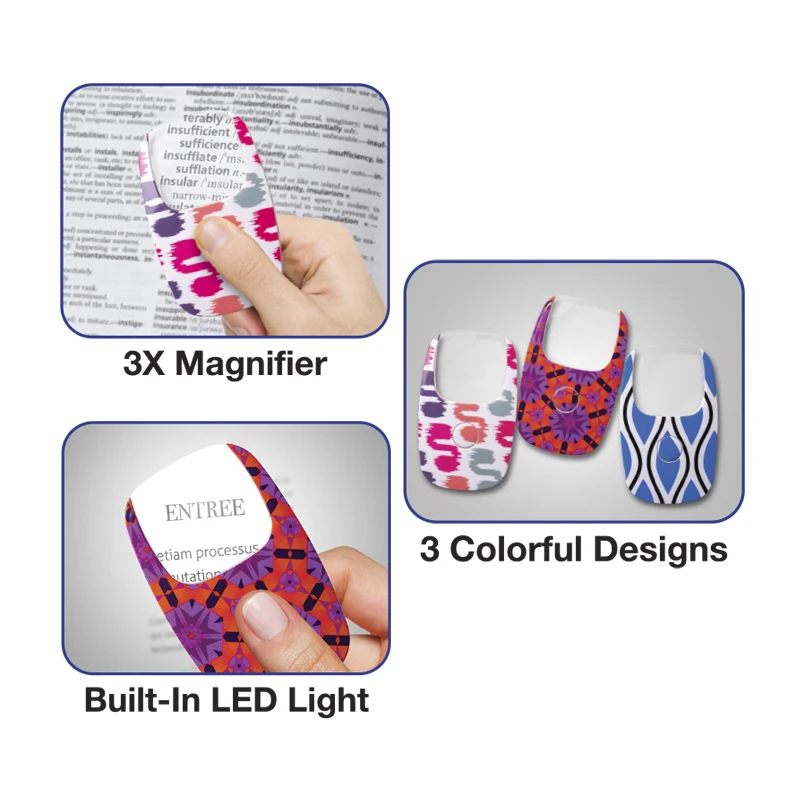 Pocket Magnifier 2.5 x magnification  with LED Light