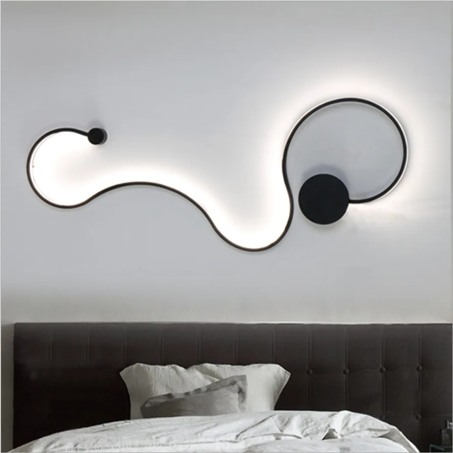 Modern Creative Acrylic Curve Wall Light Nordic Led Snake Wall Sconce Snake Led Wall Lamp For Home Hotel Decors Lighting Fixture