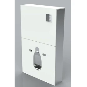 OEM Customized Modern bathroom Wall Mounted Tempering Glass Low Penumatic Cabinet Cistern Flushing Tank Two Piece Design