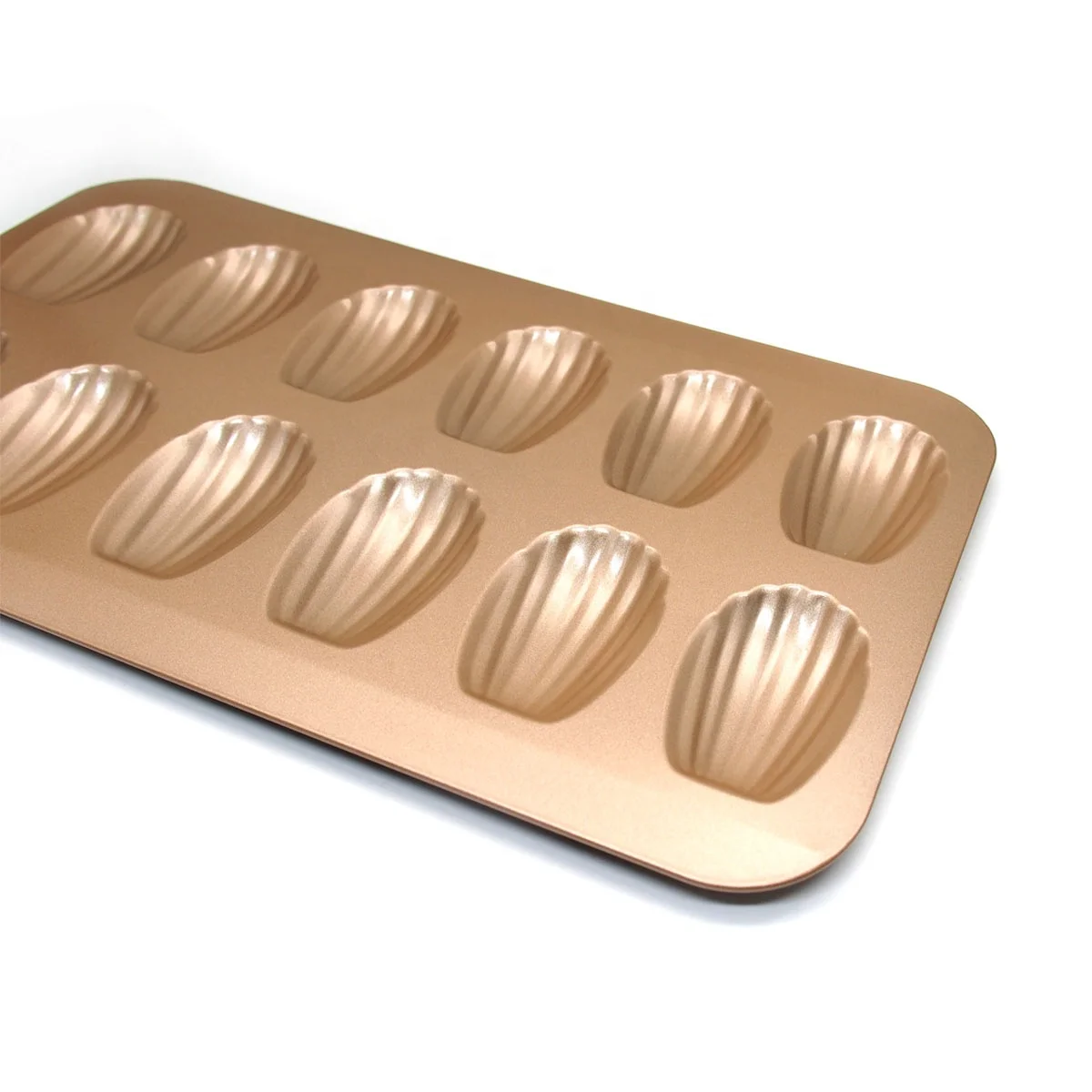 Heat resistant baking tray non-stick coating shell cake mold 12 golden Madeleine mold biscuit dessert mold