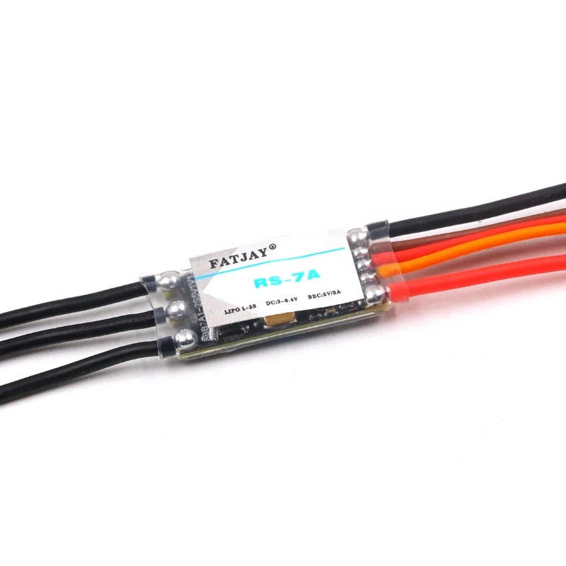 FATJAY 5g 7A brushless electronic speed controller ESC 1-2S 3.7-8.4V batteries with 5V/3A BEC for radio control hobby airplane