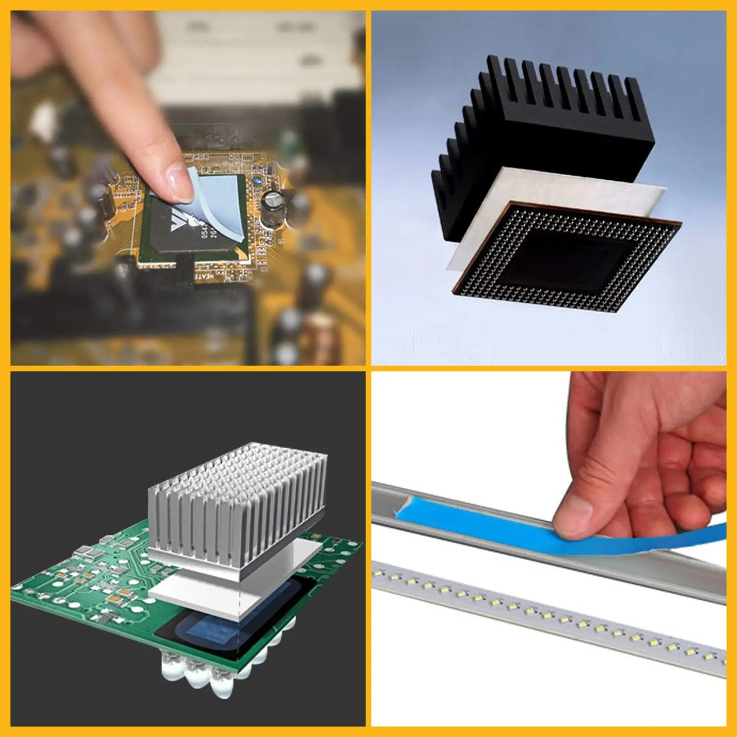 Thermal Conductive Coated Acrylic Adhesive Double Sided Tapes for PCB Board dissipation