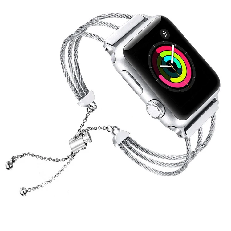 
Stainless steel wire metal watch band strap for iWatch for Apple watch 6/5/4/3/2/1 