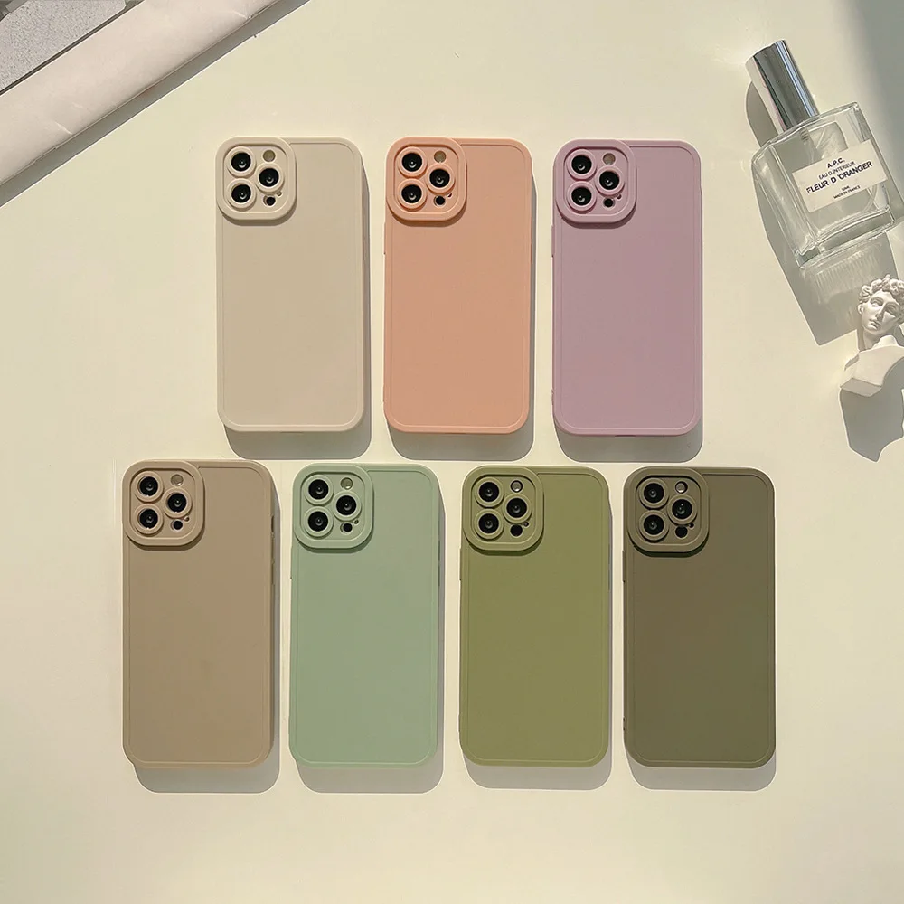 Newest Colors Matte Phone Case for iPhone 14 plus 11 12 13 Pro Max XR XS MAX 8 7 Plus mobile phone accessories Soft TPU Cover