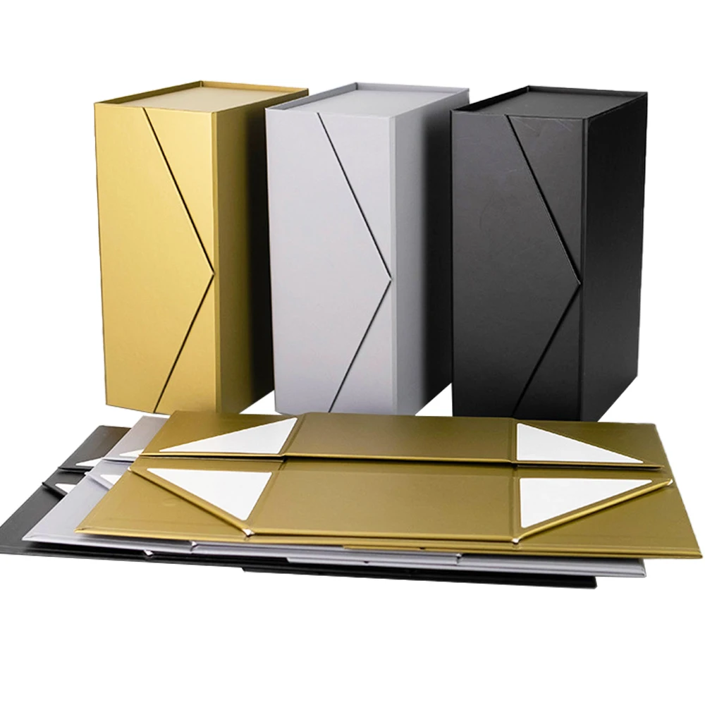 Three Sizes Ready To Ship Luxury Folding Magnet Packaging Box Foldable Magnetic Gift Boxes With Magnetic Lid For Small Business