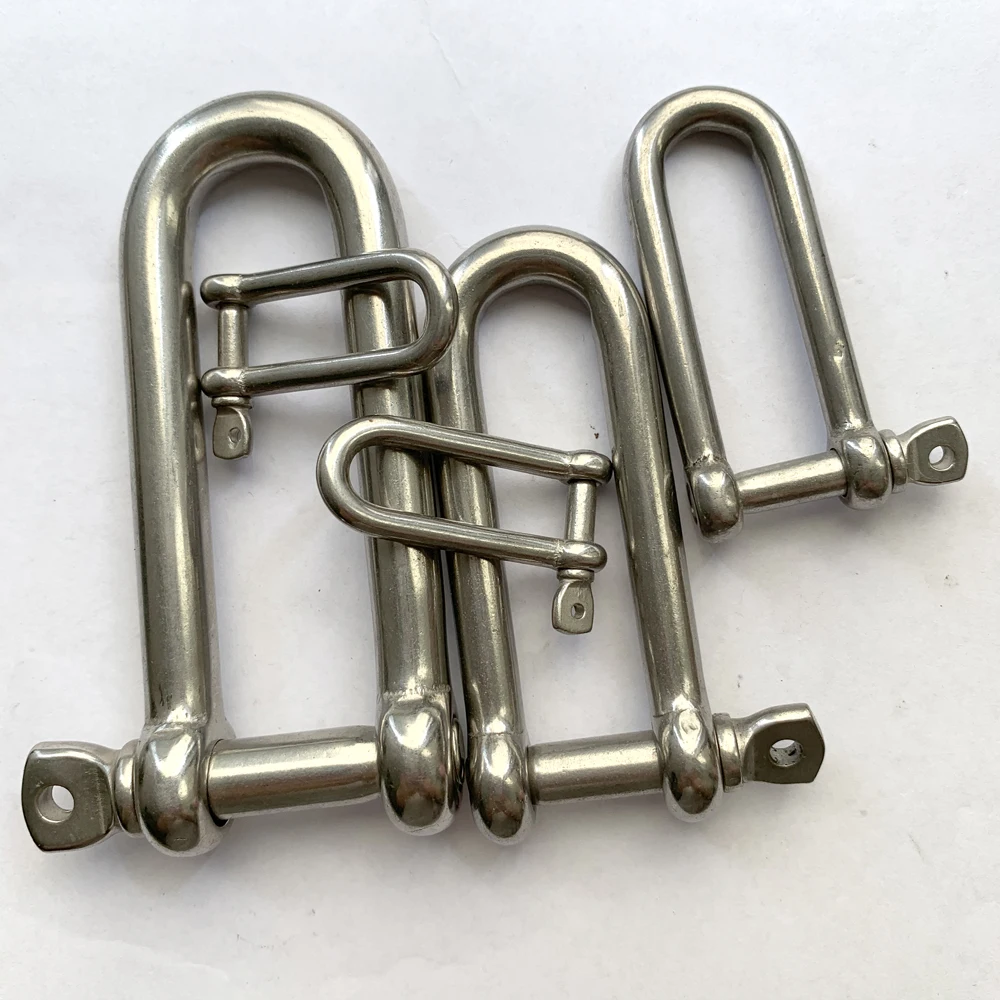 High quality rigging hardware Stainless Steel Long D Shackle with screw pin