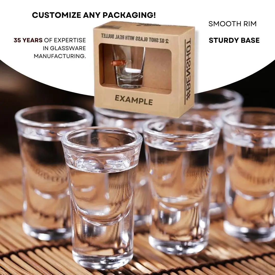 Wholesale High Quality Sublimation Bar Thick Bottom Custom Logo Cheap Spirit Brandy 4 set whisky tequila Glass Cup Shot Glass