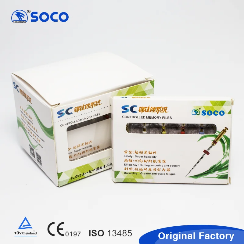 Soco  2015 Strong Flexible Dental File Root Canal Taper Endodontic File Dental instrument gold heat activates rotary file