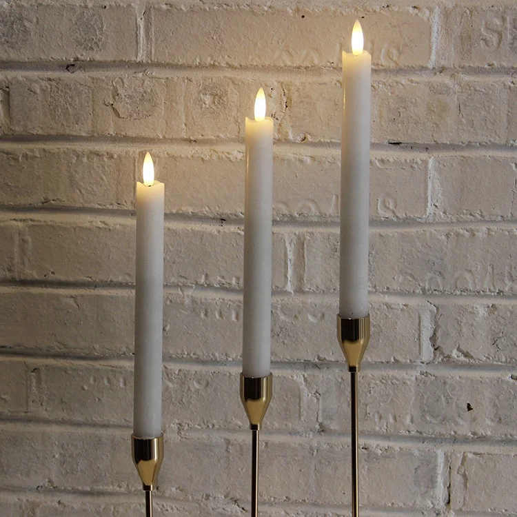 Wedding Decoration Set of 3 Rose Gold Rustic Table Morden Stick Tall Pillar Metal Candle Holder