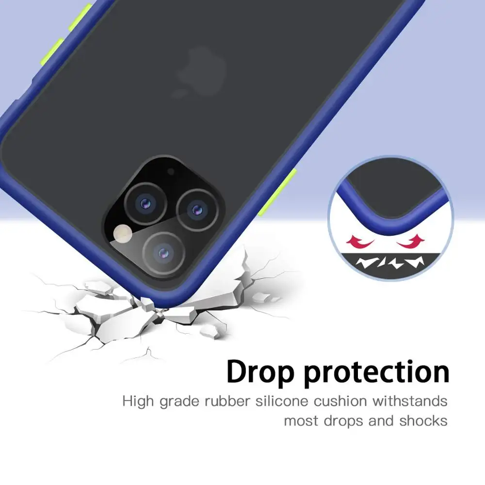 Shemax Agile Button Translucent Matte Case with Soft TPU Edges for Samsung A01, Shockproof Half Clear M31 Protection Phone Case