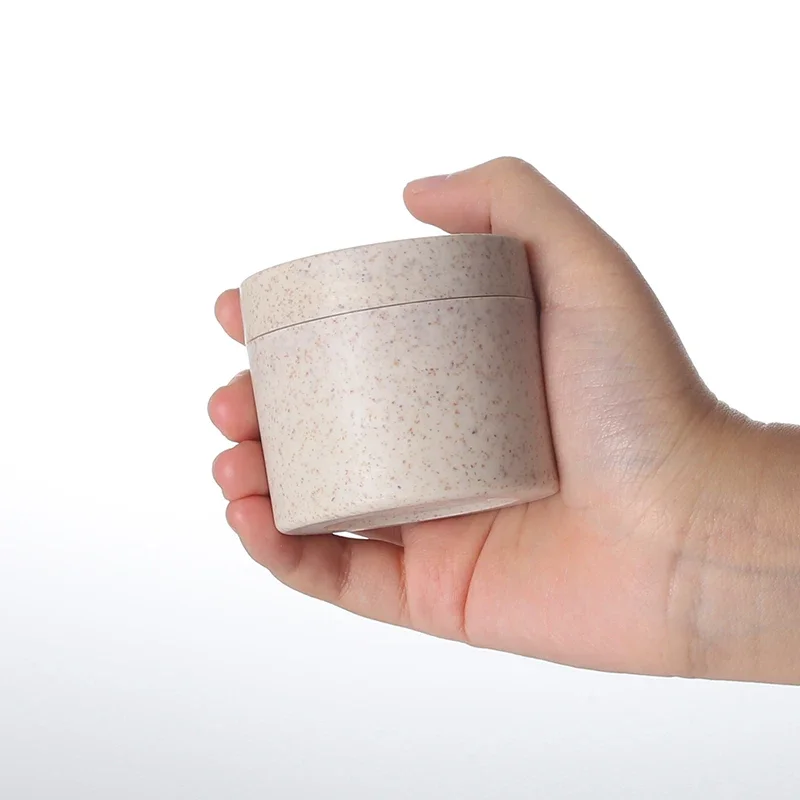 Free Samples Wheat Biodegradable Cosmetic Containers Recyclable 2oz 3oz 4oz Straw Cream Jar biodegradable plastic bottle