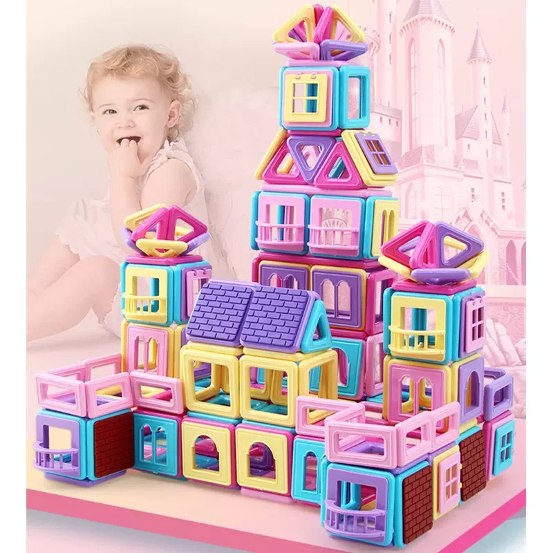 Magnetic Building Sets Magnetic Puzzle Toys Macarons Color Building Blocks Educational Construction Toys