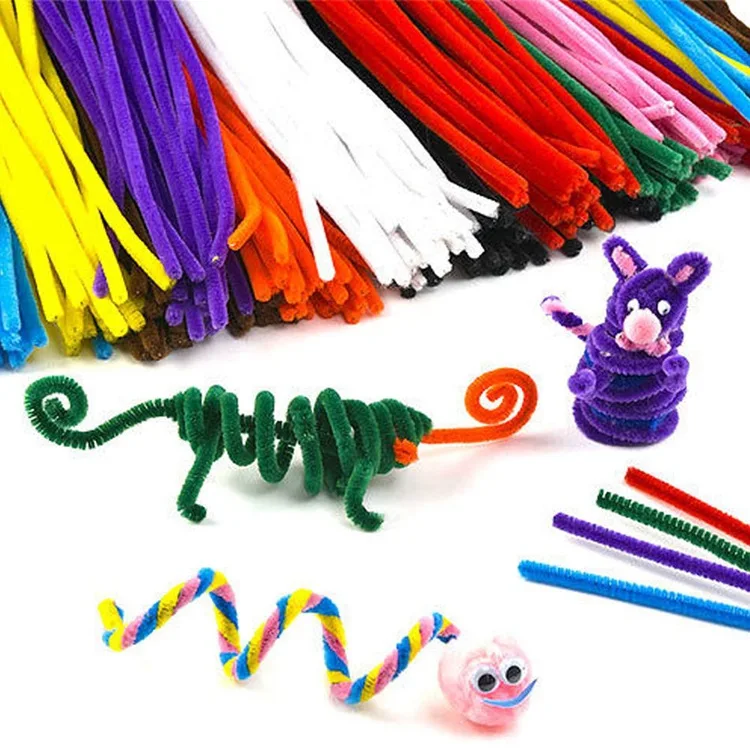 Bar With Plush Ball Handmade Fluffy Iron Wire Imaginative Diy Fuzzy Wire Twisted Tops Plush Toys