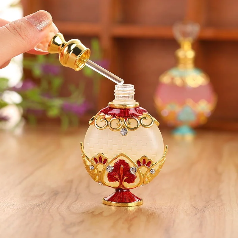 8-10ml Metal Perfume Bottle Empty Glass Essential 0il Attar Refillable Bottles#81170