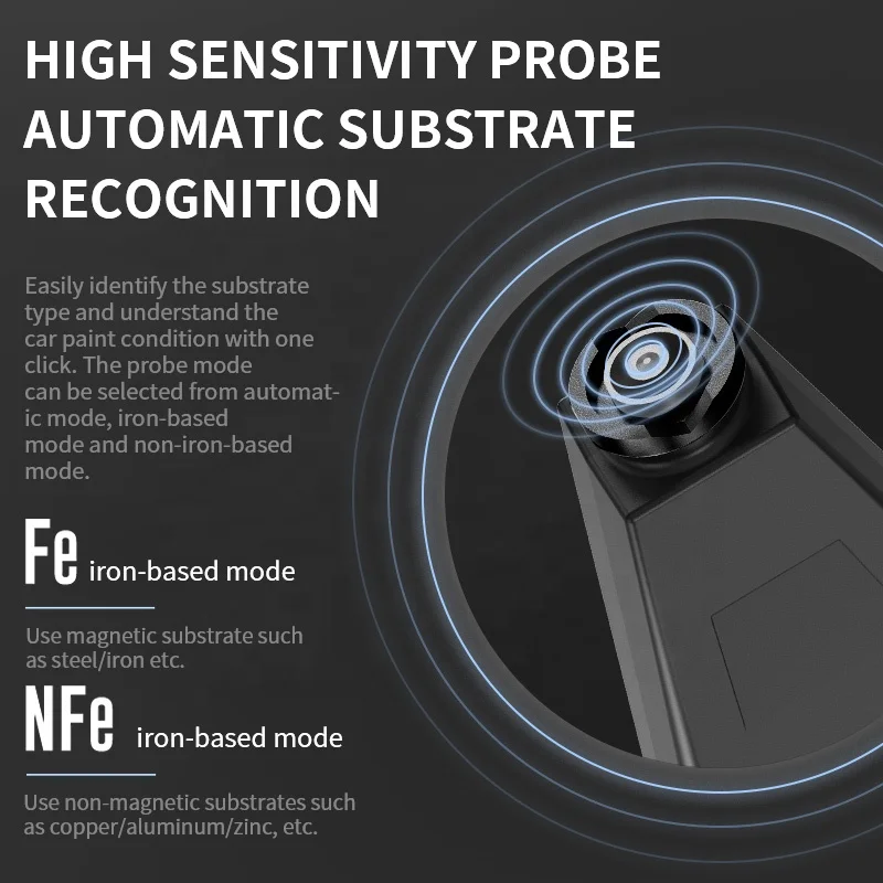 0-2000um Digital Thickness Gauge Auto Fe/NFe Probe Car Coating Refinishing Paint Thickness Tester Detector