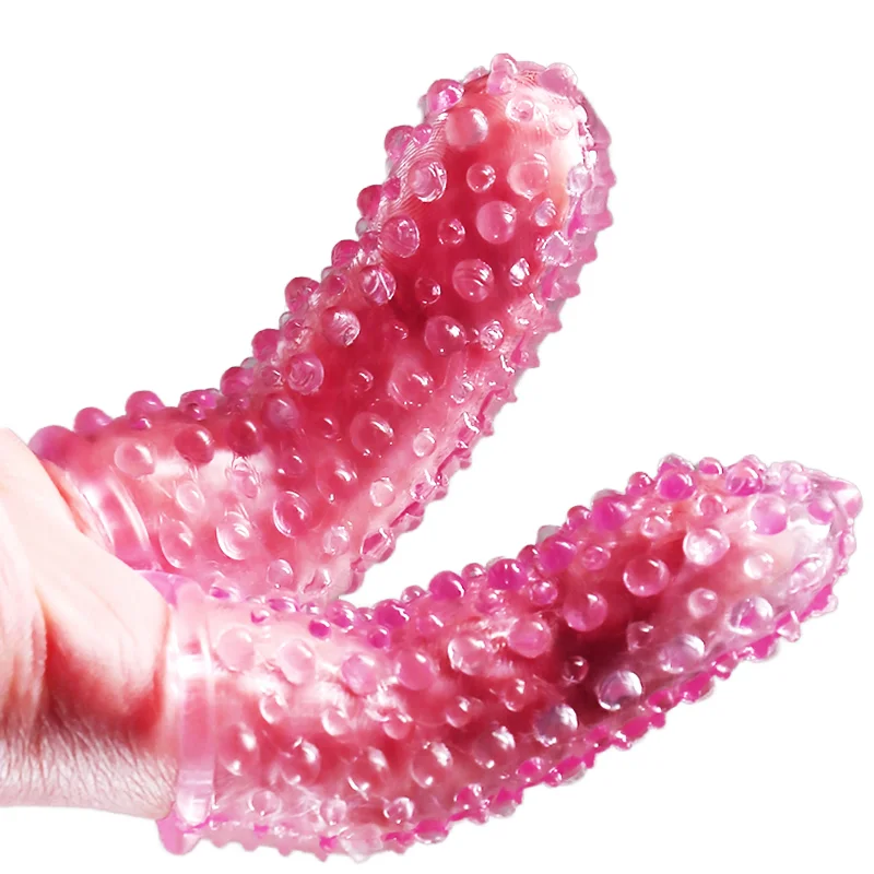 Sexy finger set spike anal sex with barbed large particle set female masturbation sexy male supplies finger-picking gloves.