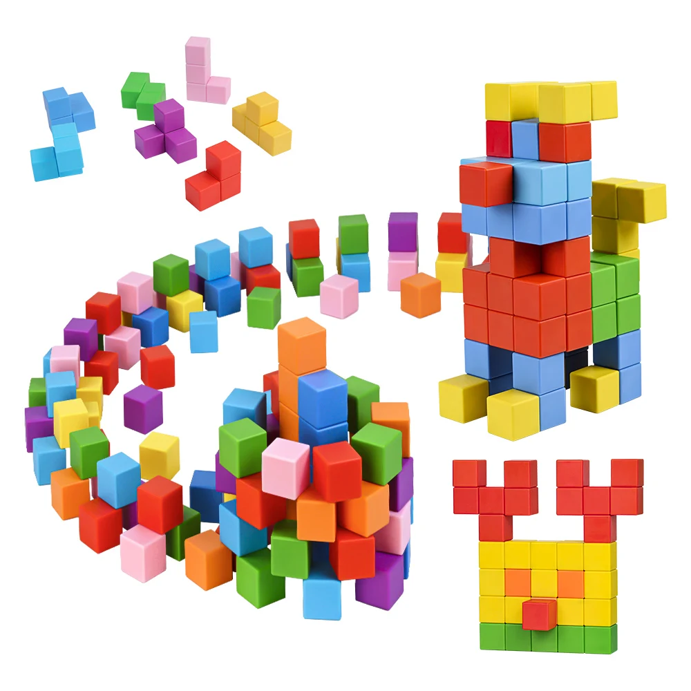 Montessori Toys Large Magnetic Cube Toys for Sensory STEM Magnetic Building Blocks Cube for Toddlers