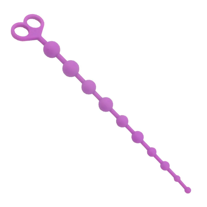 Ninghao Anal Beads with Pull Ring Medical Grade Silicone 10 Balls Anal Chain for Man Women