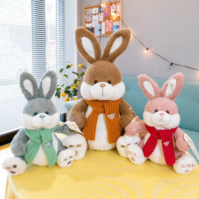 2022  23cm/35cm Children Sleeping Puppets Malt Rabbit Stuffed Plush Toy Doll Cute Cartoon Rabbit Pillow