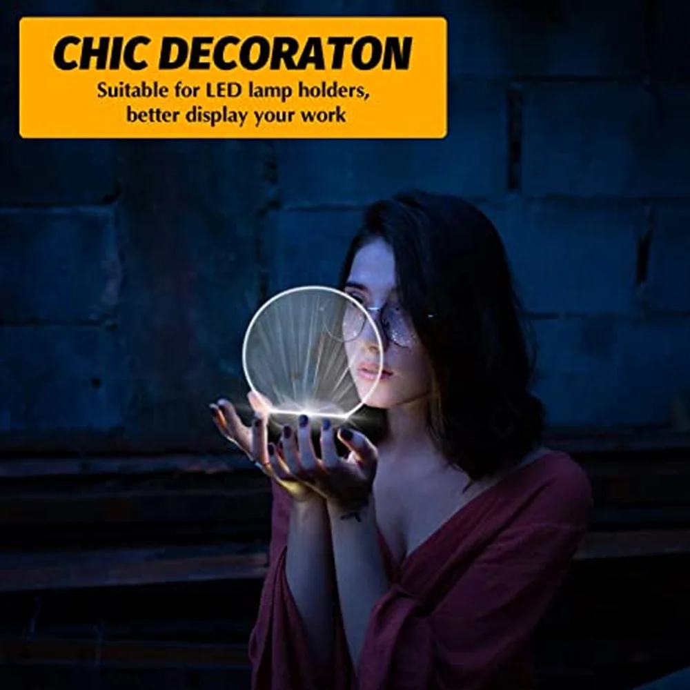 LED Lamp Bases for 3D Led Night Light ABS Acrylic Black 3D LED Lamp Night Light Touch Base with USB Cable and Remote Control