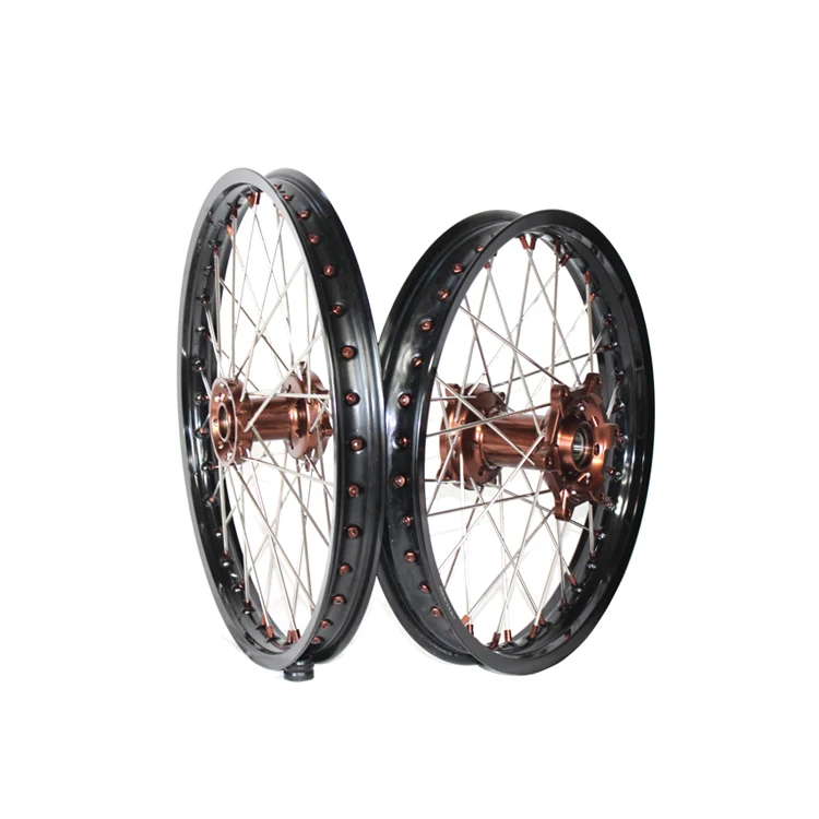 Top quality OEM 21 inch aluminum super motard spoke wheels