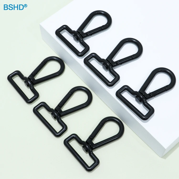 Wholesale High Quality Nickel Black Gun Metal Custom Engraved Logo 39*73mm Swivel Snap Hook For Handbag Strap