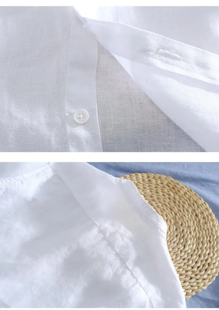 OEM индивидуальная Высококачественная Мужская рубашка из льняной ткани, мужская рубашка с длинным рукавом без рисунка, комплект из 2 предметов