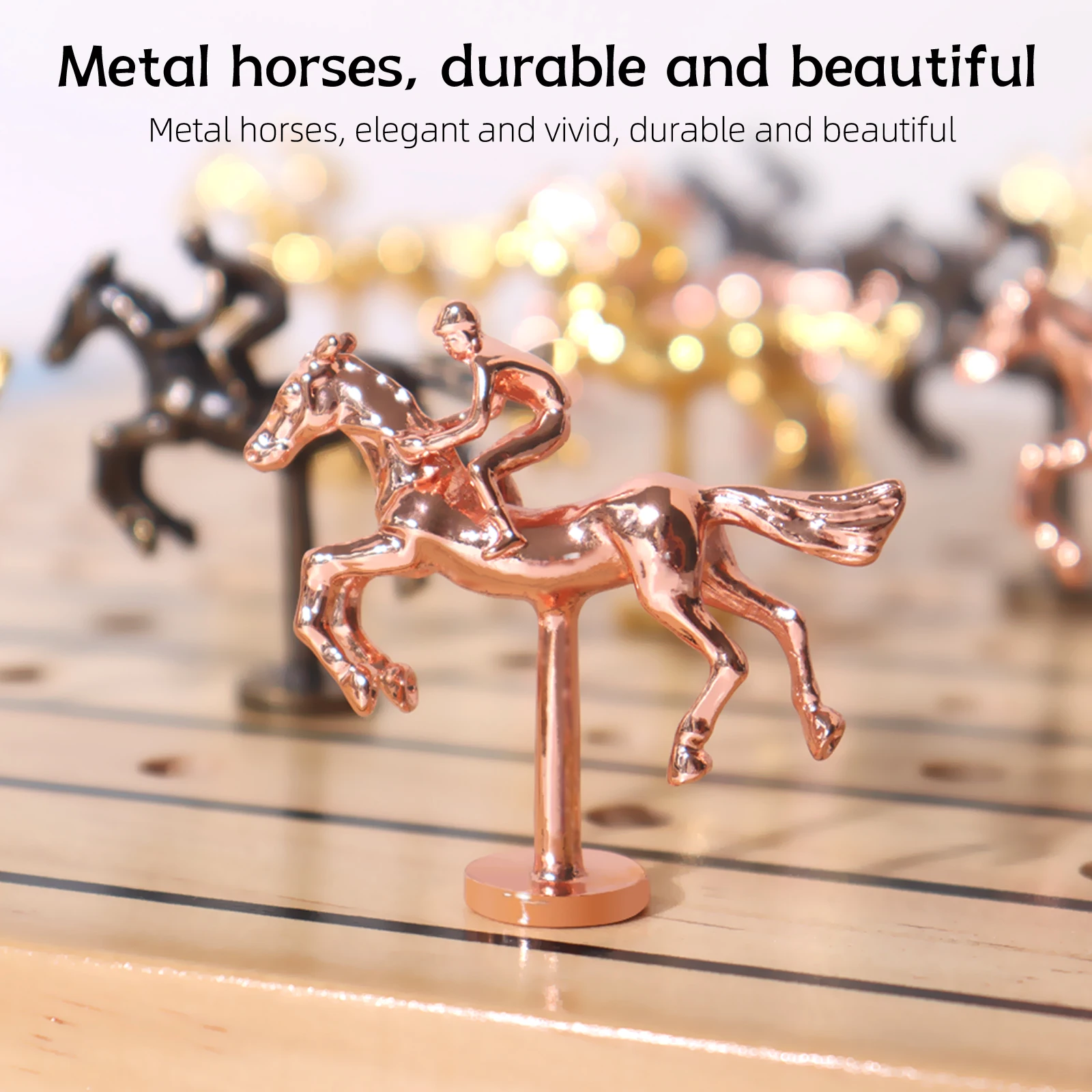 Wholesale New Design Smart Game Hot Sale Unisex Toys Montessori Early Educational Wooden Family Horse Racing Game Board for Kids