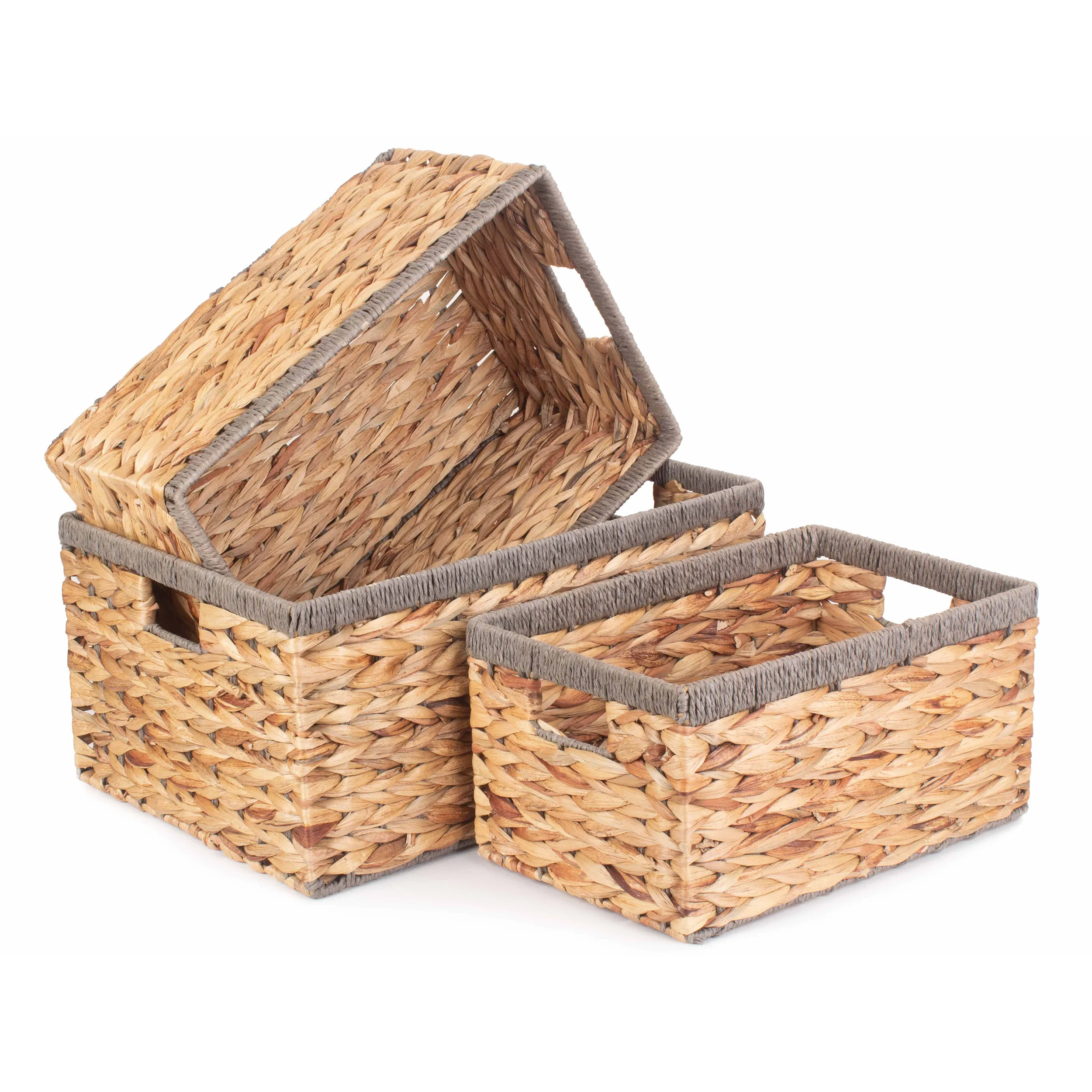 100% Natural Water Hyacinth Foldable basket water hyacinth storage basket hand woven baskets from Viet Nam best price high quali