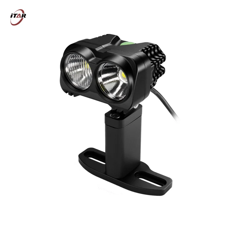 Custom aluminum E-skateboard CREE XHP50.2 5000 lumen white front headlight 600 lumen CREE XP-E2 red rear 12V~60V Combo Lights