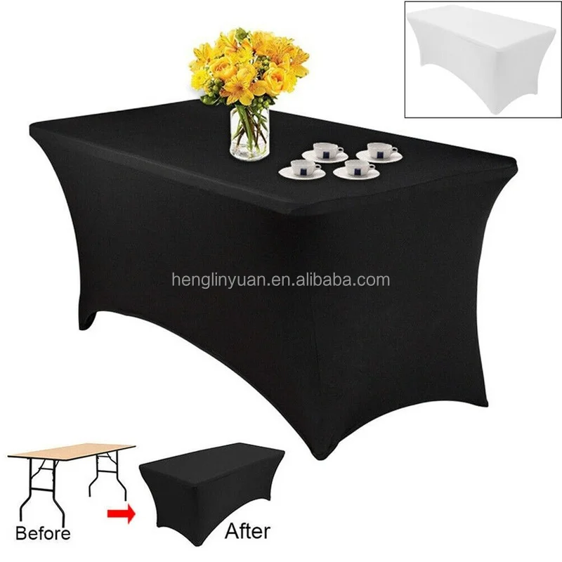 Custom Table Cloth Logo Spandex Tight Table Custom Cloth Stretch Table Cover for Party Banquet Wedding