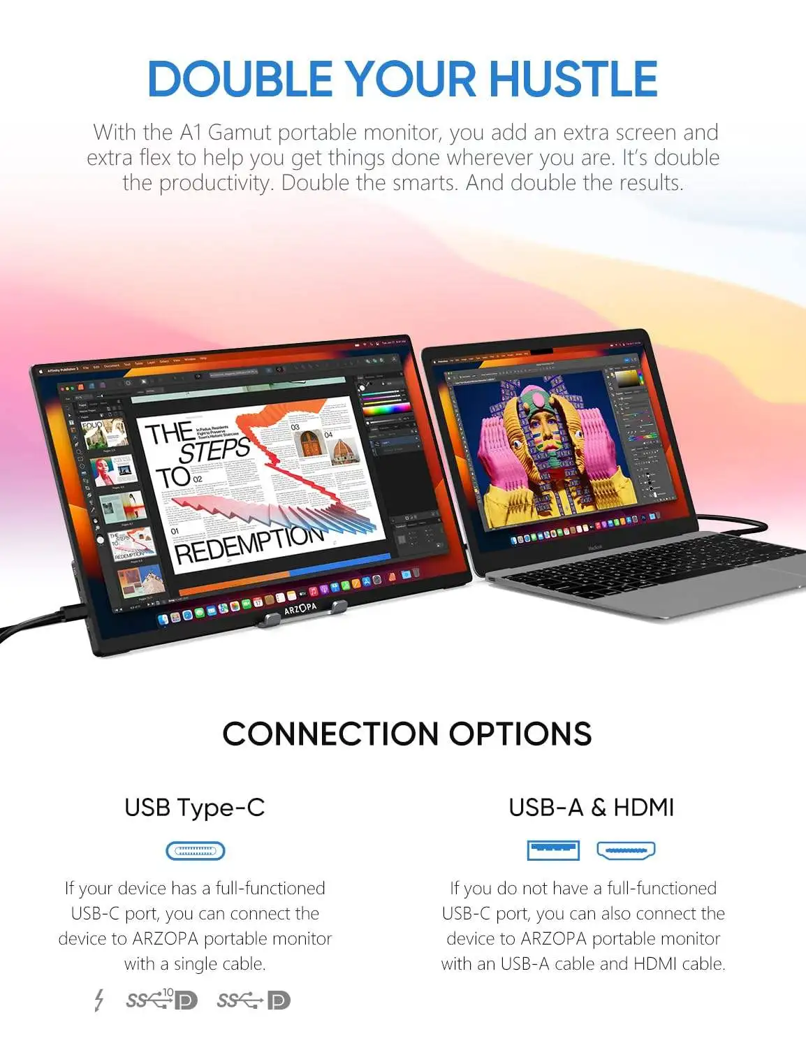 Arzopa 15.6 Inch 1080P FHD Full HD Gaming USB Portable Portatil Monitor Celulares Para Pantalla Ecran Phone Display Led