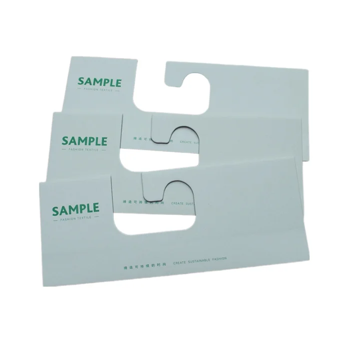 Recycled Textile Fabric Sample Paper Display Cardboard Hanger Tag Custom Logo Header Cards