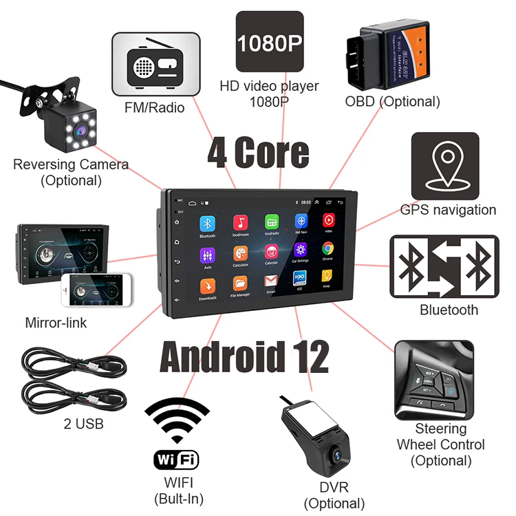 Сенсорный экран 9 дюймов Wi-Fi Bluetooth Carplay Gps Android автомобильный аудио стерео радио мультимедийный плеер для SsangYong Kyron 2005 ~