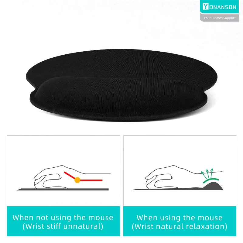 Corporate Gifts Custom Logo Ergonomic Mouse Pad with Wrist Rest Support Pain Relief Mouse Pad with Non-Slip Rubber Base