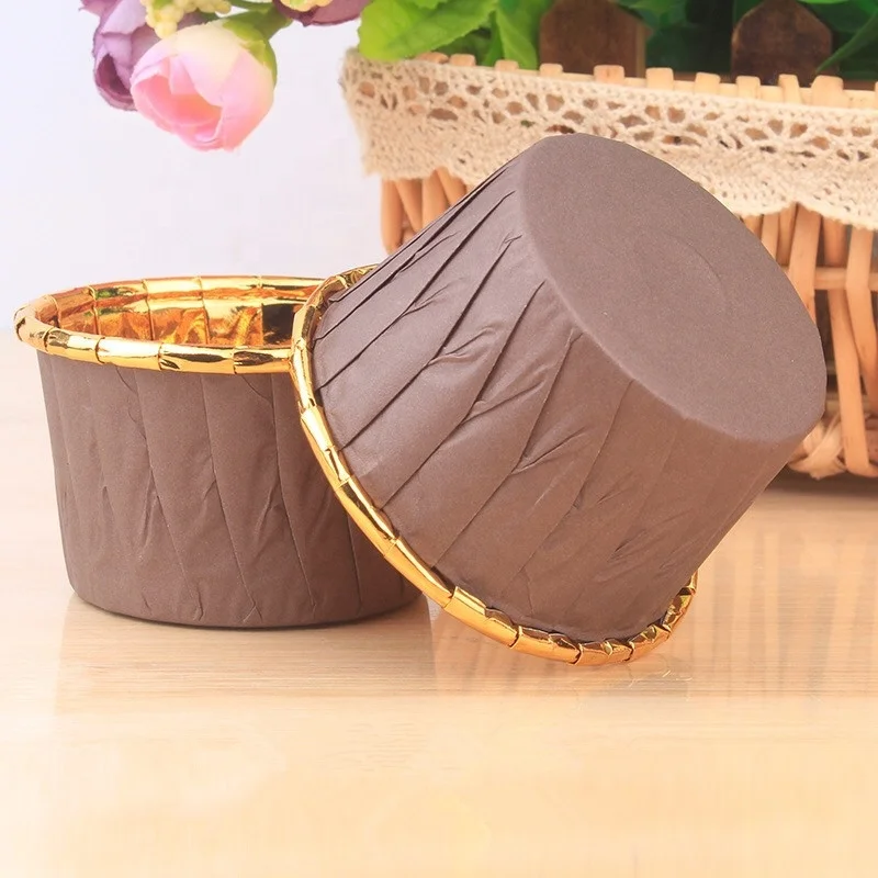 large cake cup gold baking dessert table disposable commercial high temperature muffin cup 50 pcs/ set