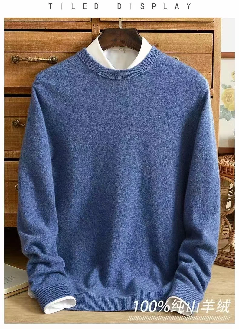 Wool Sweater Custom fashion knitted casual pure wool cable knit high neck sweater men thick turtleneck cashmere sweaters for men