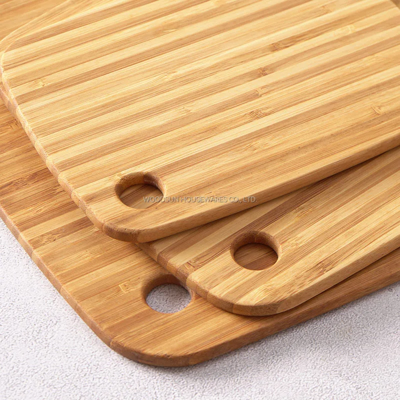 Woodsun Vertical Stripes Design Cutting Board Set Bamboo Chopping Board Bamboo