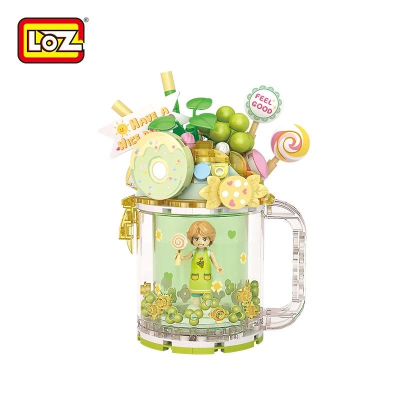 Loz 4201-4206 DIY Mini Summer Educational Plastic Kit Bricks Set Grape ICE CREAM QUICKSAND CUP Model Mini Building Block
