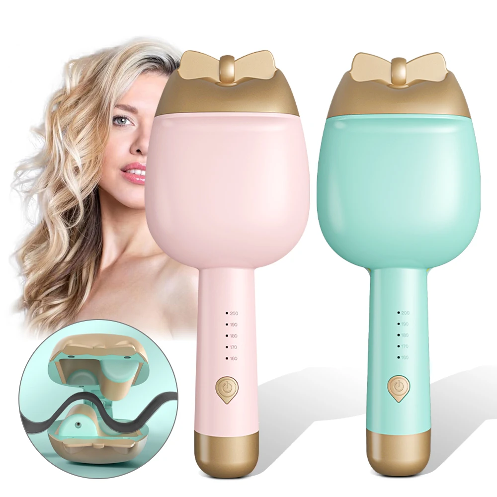 Automatic Barrel Wave Iron Heatless Hair Curling Wand Professional Hair Curler
