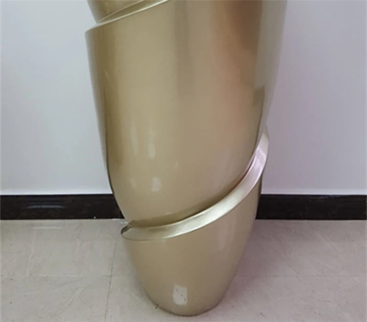 Profession Gold Handmade Outdoor Fiberglass Garden Planter Vase
