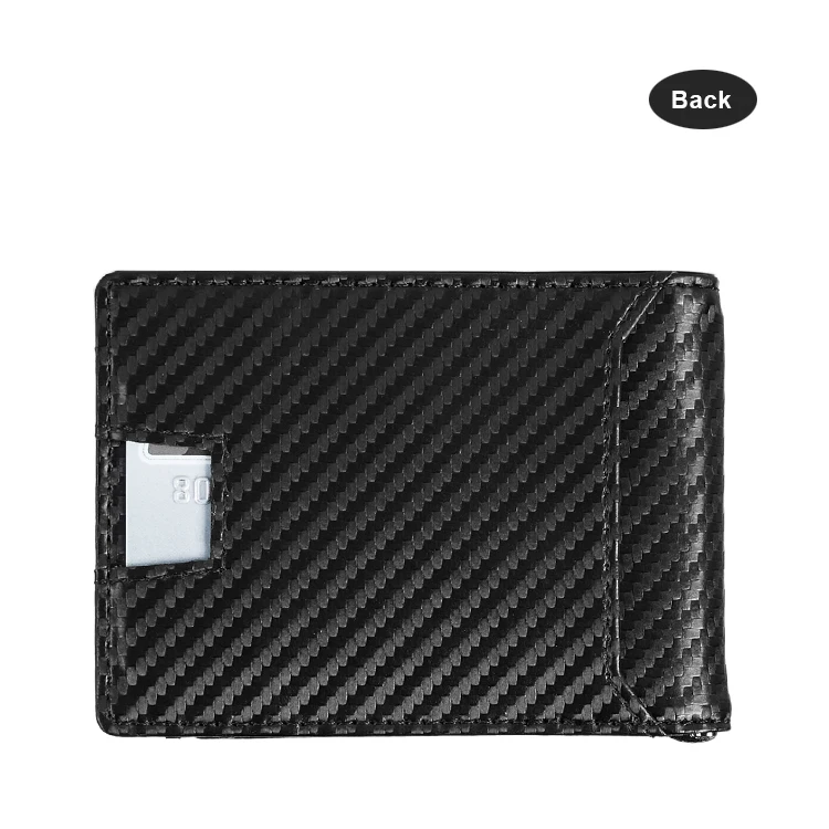  Best Selling Minimalist Carbon Fiber RFID Money Clip card holder microfiber men wallet with money