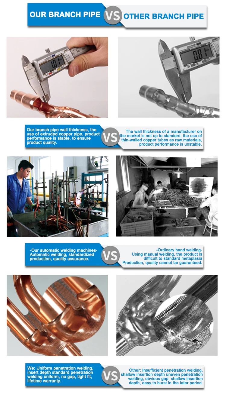 Air Conditioning Branch Pipe Vrf System Copper Branch y Joint For SANYO