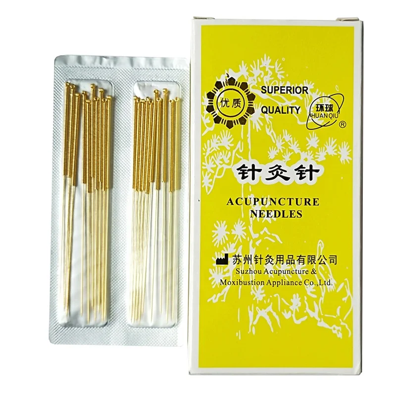  HUANQIU китайские позолоченные неодноразовые иглы для иглоукалывания 20 шт.