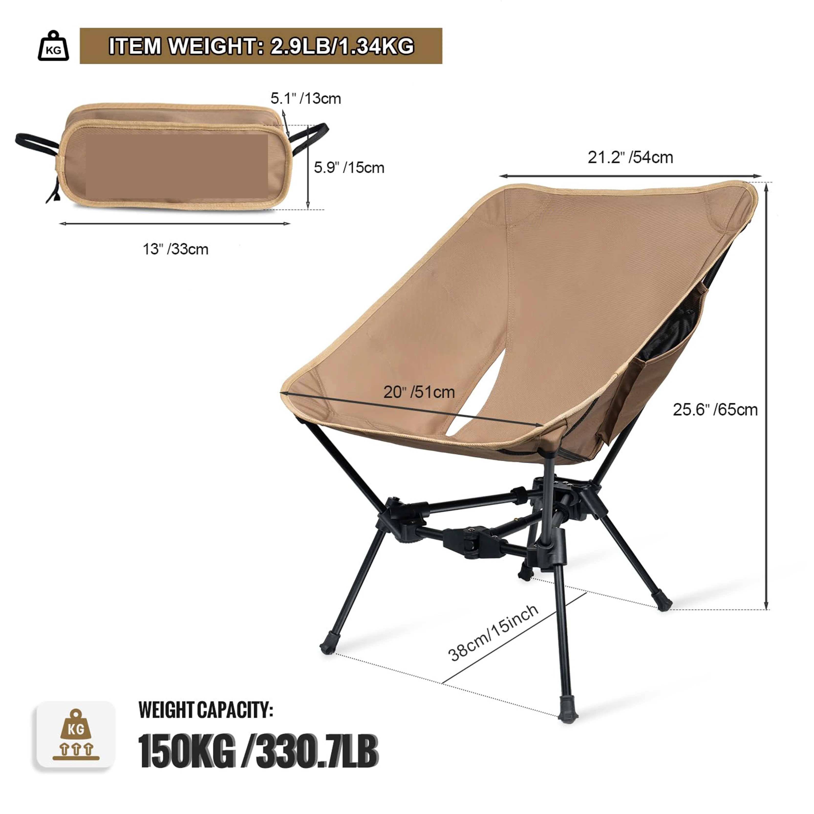 NEW ARRIVAL Triangle Bracket Aluminum Outdoor Chair Portable Folding Chair for Camp