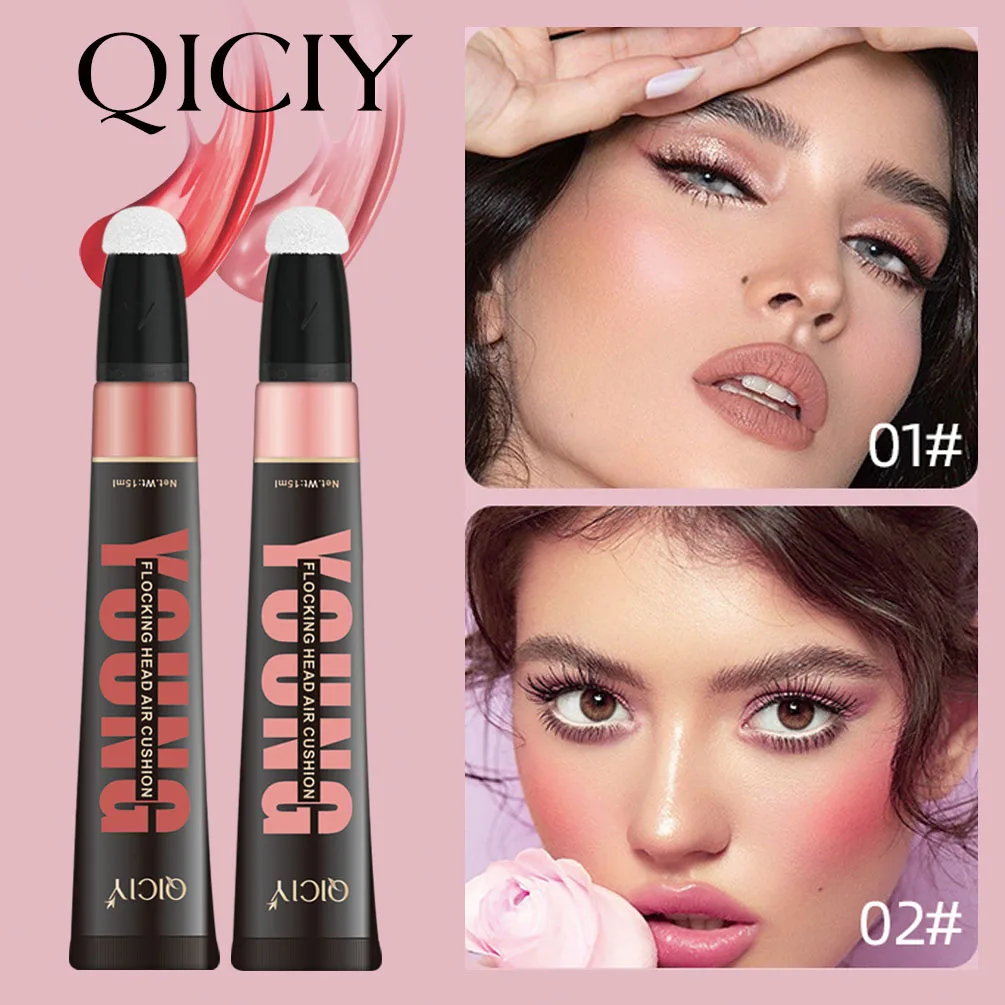 Wholesale Sponge Head Blush Liquid Highlighter Contour Bronzer Vegan OEM Cheek Suqeeze Tube sheglam Blush Cream liquid makeup