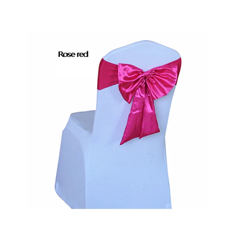 Pre tied chair sashes for chair decoration satin bow with elastic band for wedding banquet party
