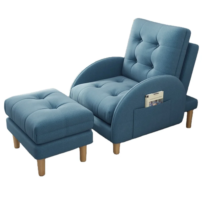 Polyester Occasional Reclining Armchair lazy pleasant beanbag recliner Fabric living room lounge chair with footstool