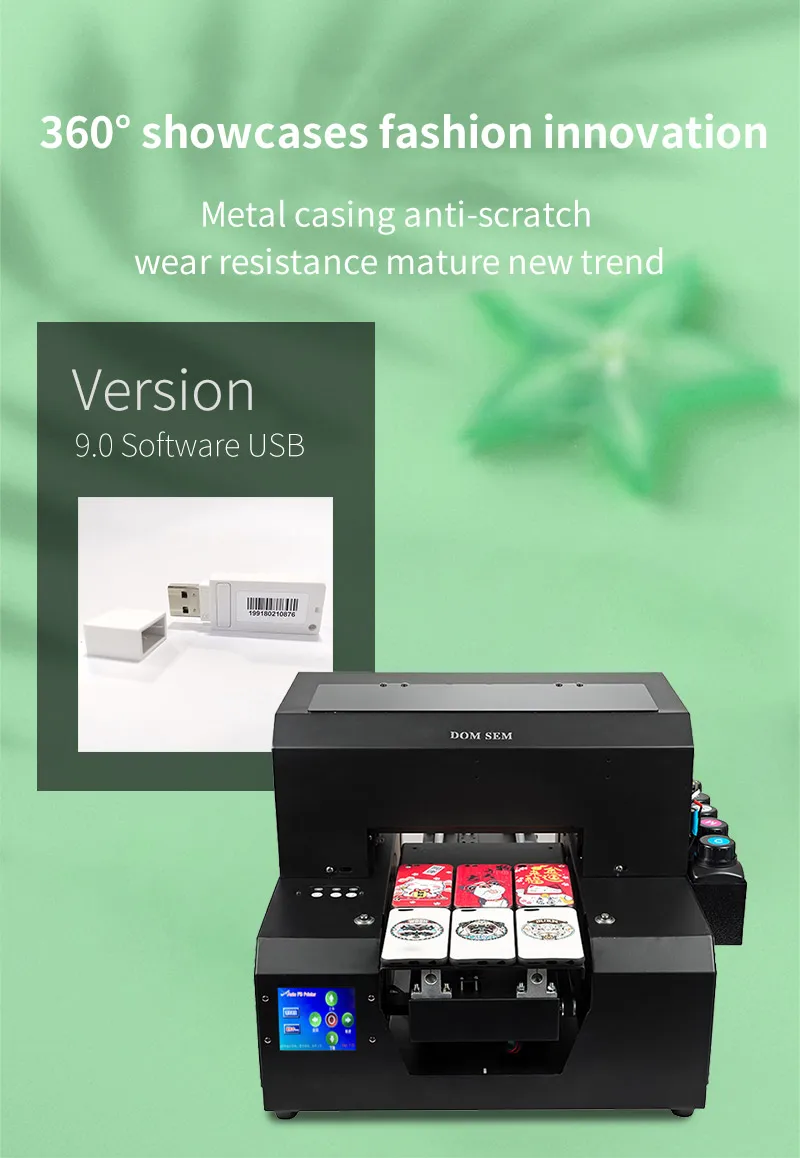 A4 Digital Flatbed UV Phone Case Printers Mobile Phone Cover Printing Machine