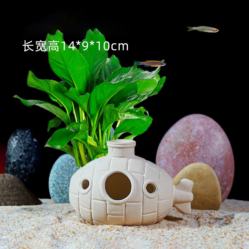 Reptile Turtle Rock Hide Ornament Rockery Hiding Decorative Climbing Terrace Tank Landscape Aquarium & Accessories Decoration